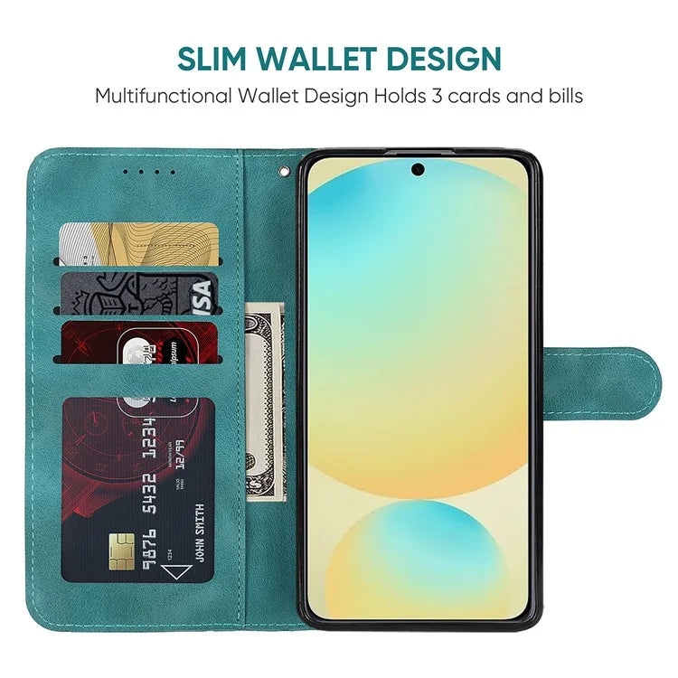 For Samsung Galaxy S24 FE Stand Case Line Pattern Leather Phone Cover