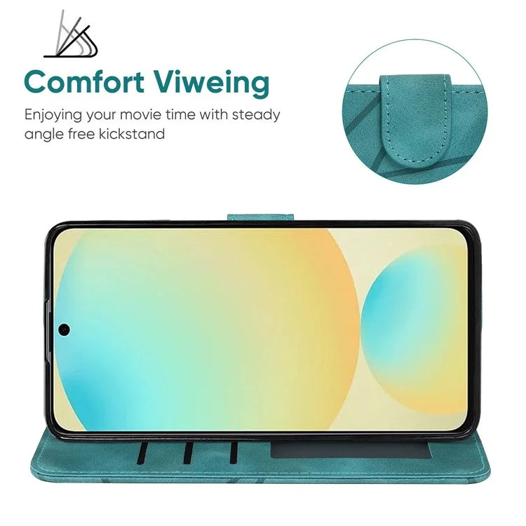 For Samsung Galaxy S24 FE Stand Case Line Pattern Leather Phone Cover