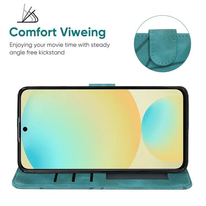 For Samsung Galaxy S24 FE Stand Case Line Pattern Leather Phone Cover