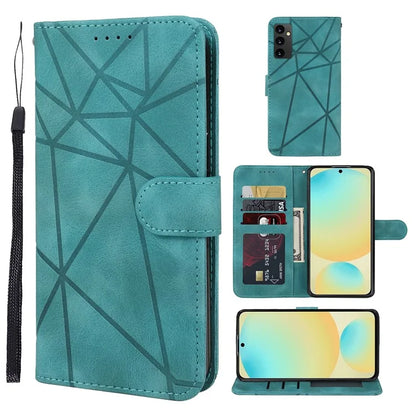 For Samsung Galaxy S24 FE Stand Case Line Pattern Leather Phone Cover