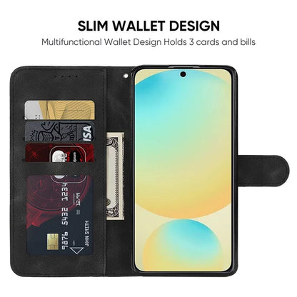 For Samsung Galaxy S24 FE Stand Case Line Pattern Leather Phone Cover