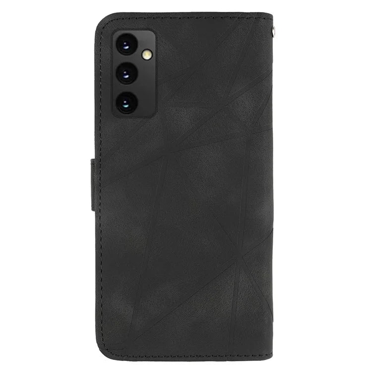 For Samsung Galaxy S24 FE Stand Case Line Pattern Leather Phone Cover