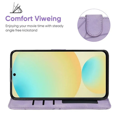 For Samsung Galaxy S24 FE Stand Case Line Pattern Leather Phone Cover