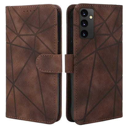 For Samsung Galaxy S24 FE Stand Case Line Pattern Leather Phone Cover