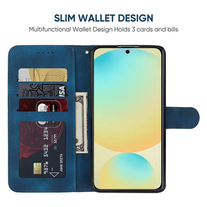 For Samsung Galaxy S24 FE Stand Case Line Pattern Leather Phone Cover