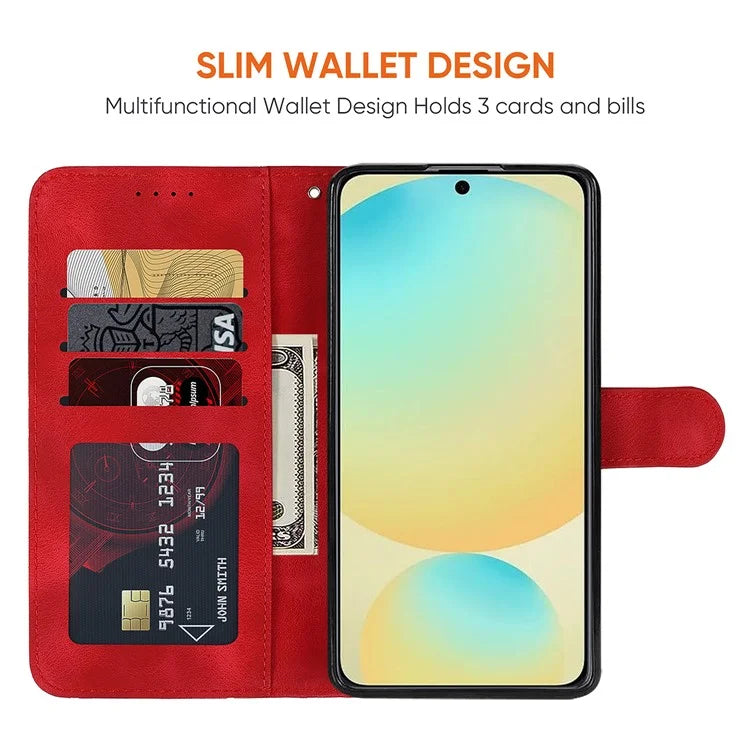 For Samsung Galaxy S24 FE Stand Case Line Pattern Leather Phone Cover