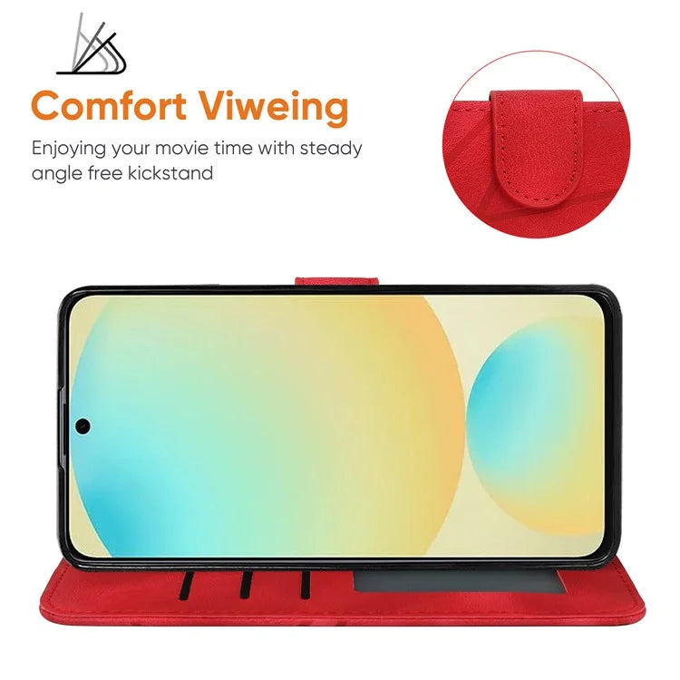 For Samsung Galaxy S24 FE Stand Case Line Pattern Leather Phone Cover