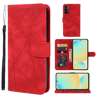 For Samsung Galaxy S24 FE Stand Case Line Pattern Leather Phone Cover