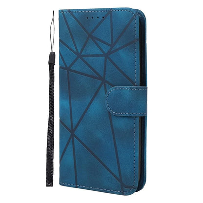 For iPhone 16 Pro Stand Case Line Pattern Leather Phone Cover