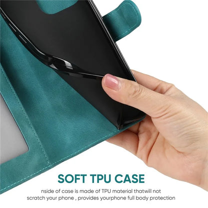 For iPhone 16 Pro Stand Case Line Pattern Leather Phone Cover