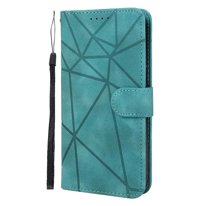 For iPhone 16 Pro Stand Case Line Pattern Leather Phone Cover