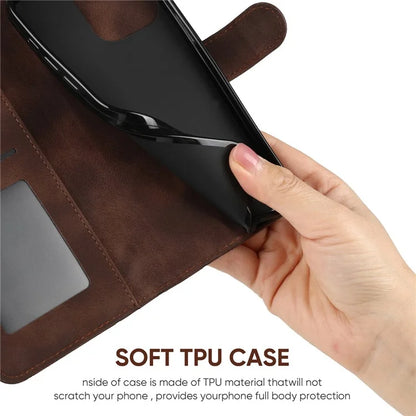 For iPhone 16 Stand Case Line Pattern Leather Phone Cover