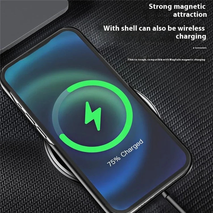 HALLOSW For iPhone 15 Pro Max Magnetic Case Aramid Fiber 600D Fine Texture Ultra Thin Phone Cover