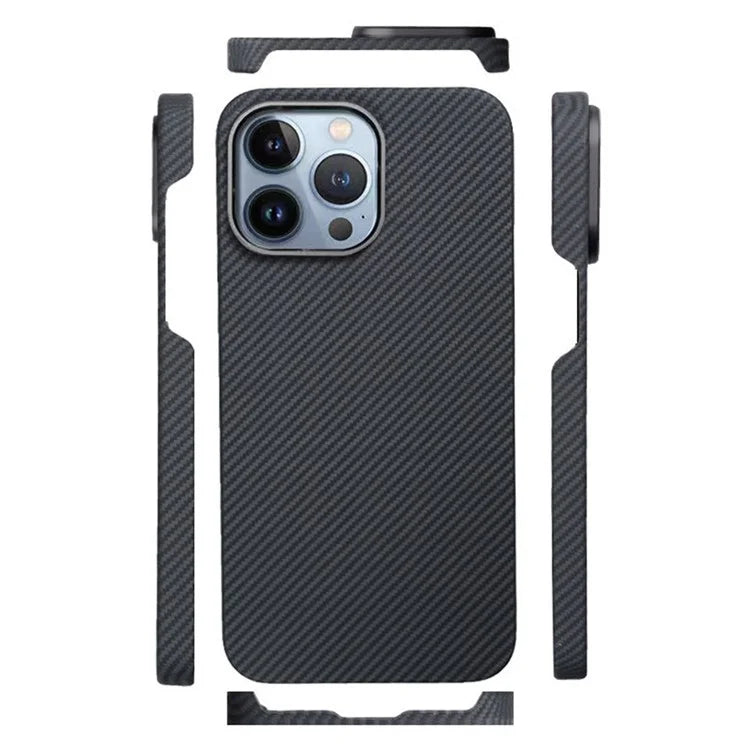 HALLOSW For iPhone 15 Pro Magnetic Case Aramid Fiber 600D Fine Texture Ultra Thin Phone Cover