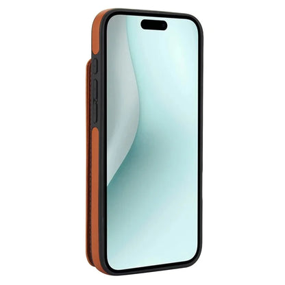 For iPhone 16 Plus Case Card Holder Kickstand PU+TPU Phone Cover with Shoulder Strap