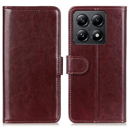 For Xiaomi 14T Pro Case Crazy Horse Texture PU Leather Phone Stand Cover