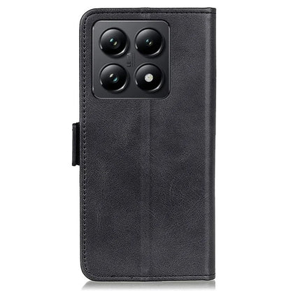 For Xiaomi 14T Pro Case Stand Cowhide Texture PU Leather Phone Cover