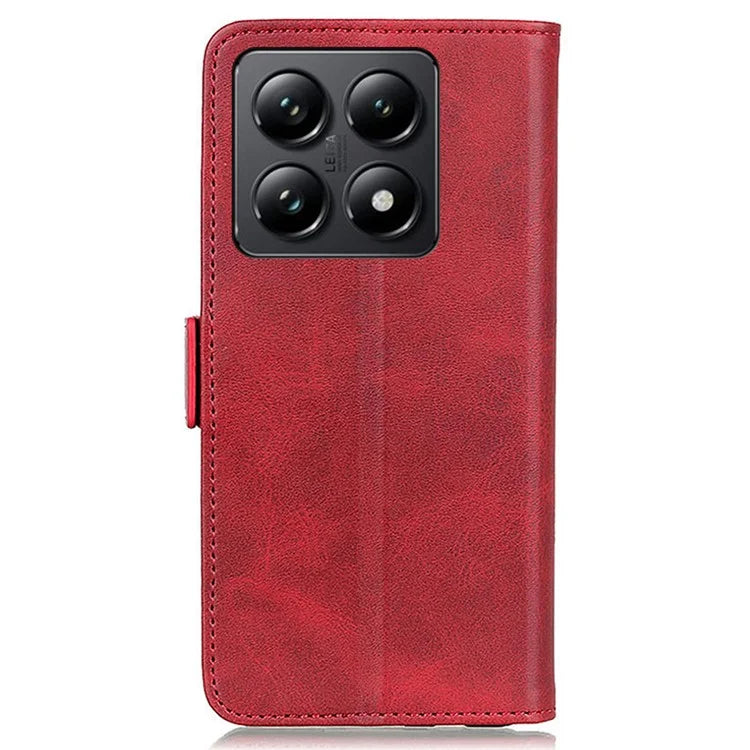 For Xiaomi 14T Pro Case Stand Cowhide Texture PU Leather Phone Cover