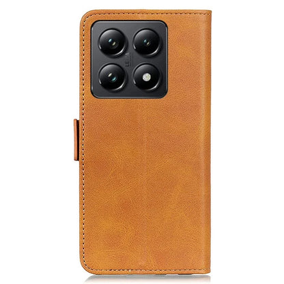 For Xiaomi 14T Pro Case Stand Cowhide Texture PU Leather Phone Cover