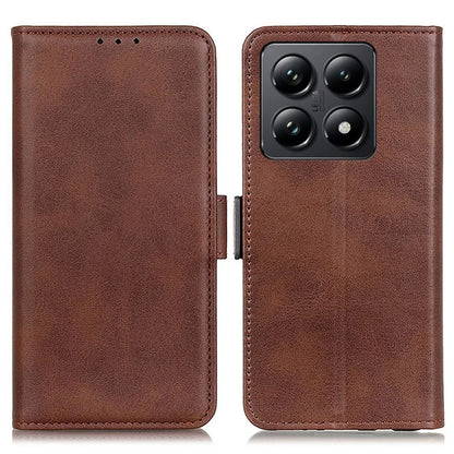 For Xiaomi 14T Pro Case Stand Cowhide Texture PU Leather Phone Cover