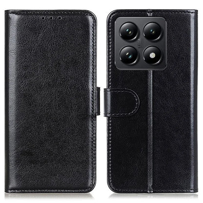 For Xiaomi 14T Case Crazy Horse Texture PU Leather Phone Stand Cover