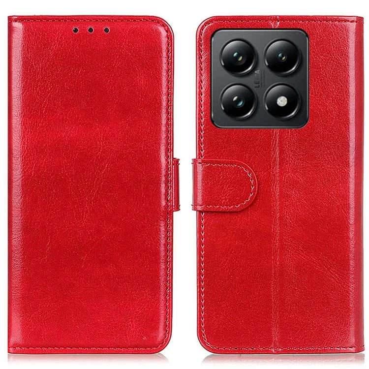For Xiaomi 14T Case Crazy Horse Texture PU Leather Phone Stand Cover