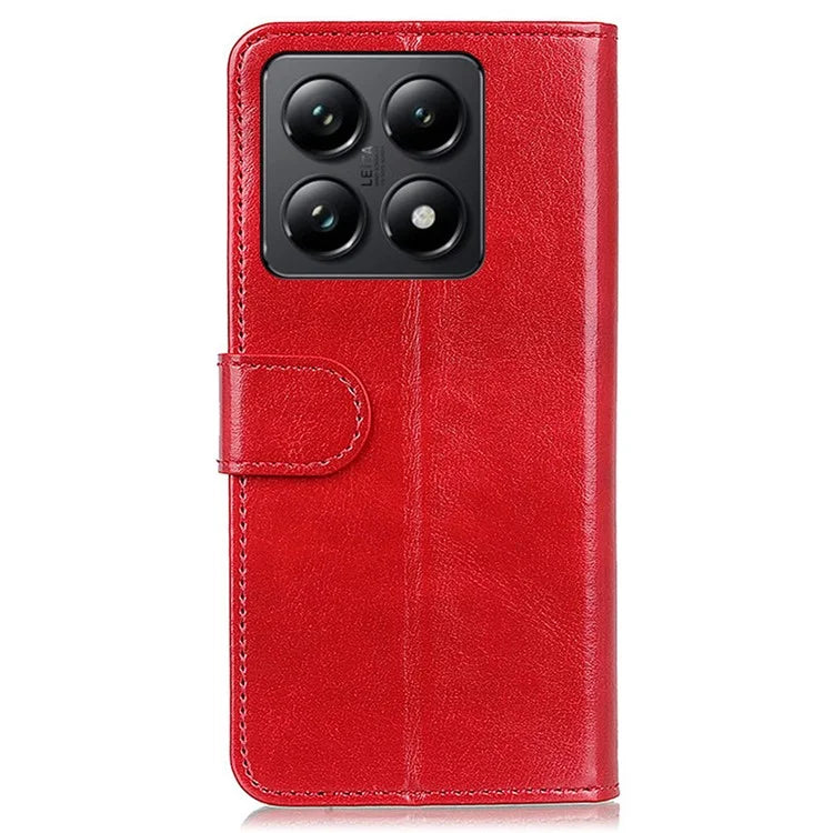 For Xiaomi 14T Case Crazy Horse Texture PU Leather Phone Stand Cover