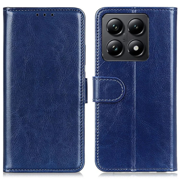 For Xiaomi 14T Case Crazy Horse Texture PU Leather Phone Stand Cover