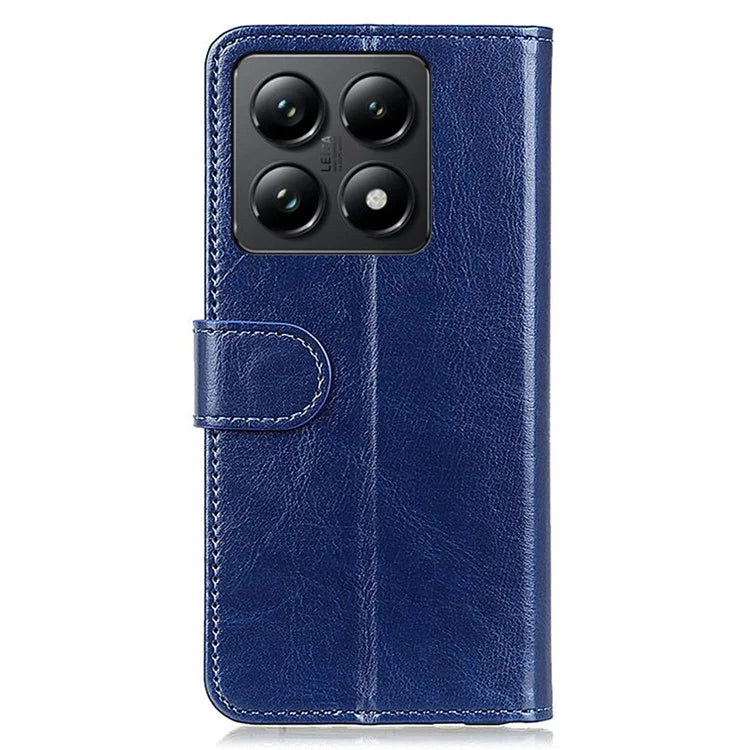 For Xiaomi 14T Case Crazy Horse Texture PU Leather Phone Stand Cover