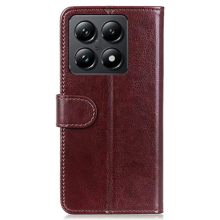 For Xiaomi 14T Case Crazy Horse Texture PU Leather Phone Stand Cover