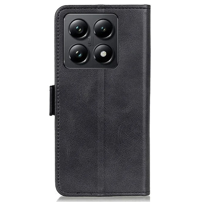 For Xiaomi 14T Case Stand Cowhide Texture PU Leather Phone Cover