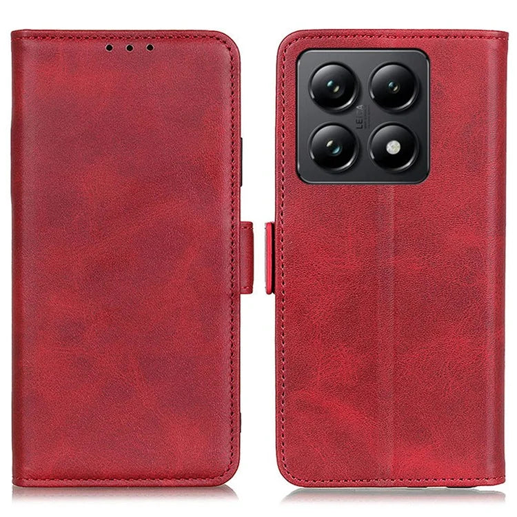 For Xiaomi 14T Case Stand Cowhide Texture PU Leather Phone Cover
