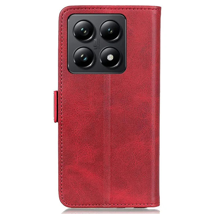 For Xiaomi 14T Case Stand Cowhide Texture PU Leather Phone Cover