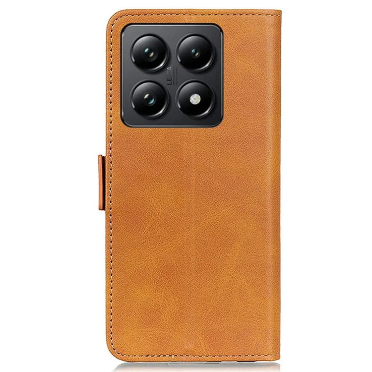 For Xiaomi 14T Case Stand Cowhide Texture PU Leather Phone Cover