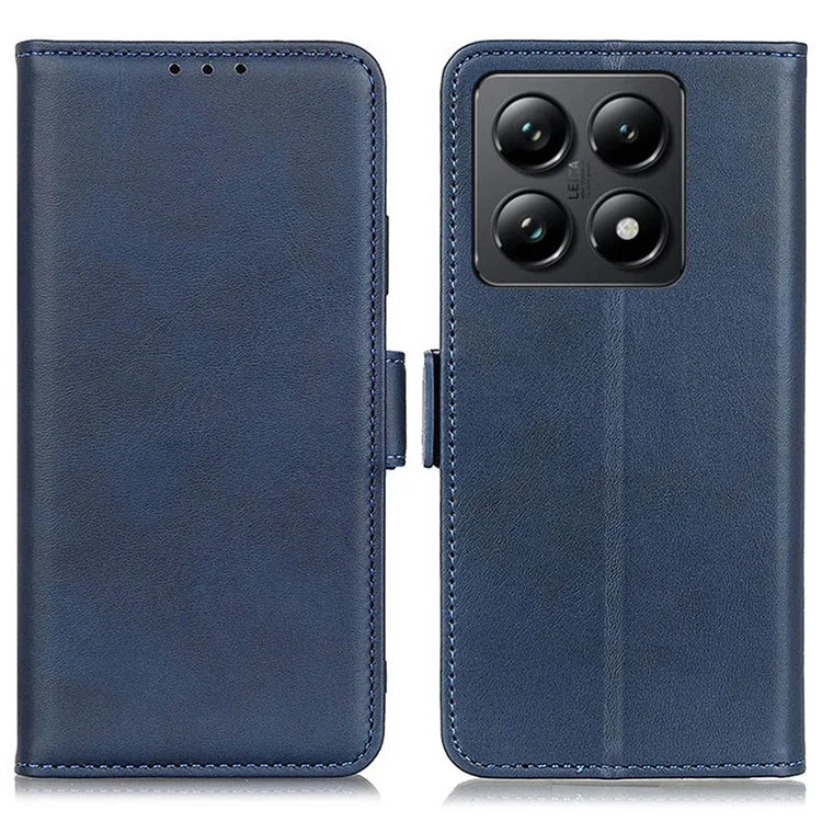 For Xiaomi 14T Case Stand Cowhide Texture PU Leather Phone Cover