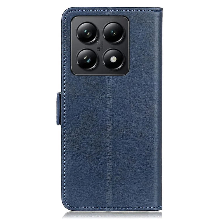 For Xiaomi 14T Case Stand Cowhide Texture PU Leather Phone Cover