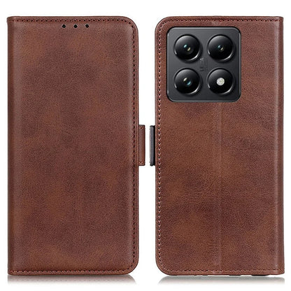For Xiaomi 14T Case Stand Cowhide Texture PU Leather Phone Cover