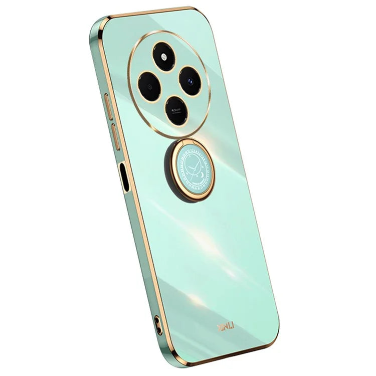 XINLI For Xiaomi Redmi 14C 4G Case Ring Kickstand Electroplating TPU Phone Cover