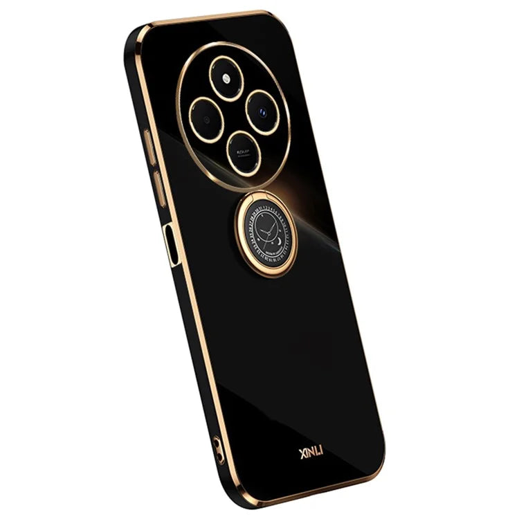 XINLI For Xiaomi Redmi 14C 4G Case Ring Kickstand Electroplating TPU Phone Cover