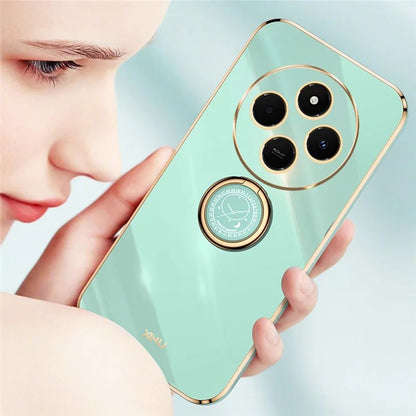 XINLI For Xiaomi Redmi 14C 4G Case Ring Kickstand Electroplating TPU Phone Cover