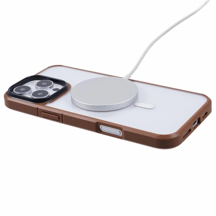 X-LEVEL Crystal Clear Series for iPhone 16 Pro Case TPU+PC Phone Cover Compatible with MagSafe - Titanium Gold