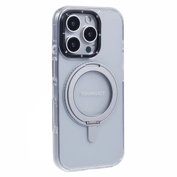 YOUNGKIT For iPhone 16 Pro Max Case Rotating Magnetic Kickstand TPU+PC Phone Cover
