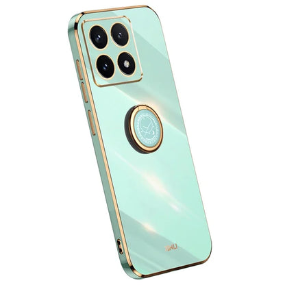 XINLI For Xiaomi 14T Pro Case Ring Kickstand Electroplating TPU Phone Cover