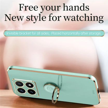 XINLI For Xiaomi 14T Pro Case Ring Kickstand Electroplating TPU Phone Cover