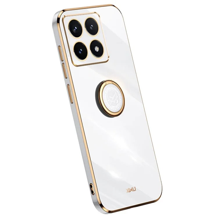 XINLI For Xiaomi 14T Pro Case Ring Kickstand Electroplating TPU Phone Cover