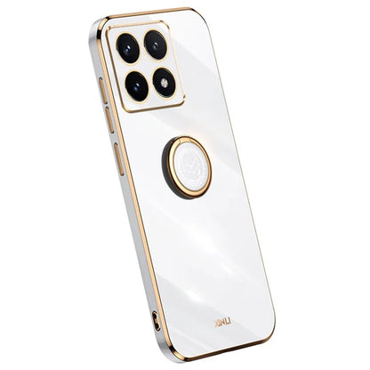 XINLI For Xiaomi 14T Pro Case Ring Kickstand Electroplating TPU Phone Cover