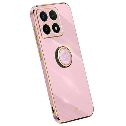 XINLI For Xiaomi 14T Pro Case Ring Kickstand Electroplating TPU Phone Cover