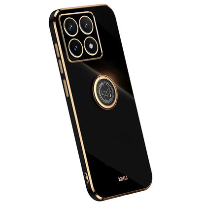 XINLI For Xiaomi 14T Pro Case Ring Kickstand Electroplating TPU Phone Cover
