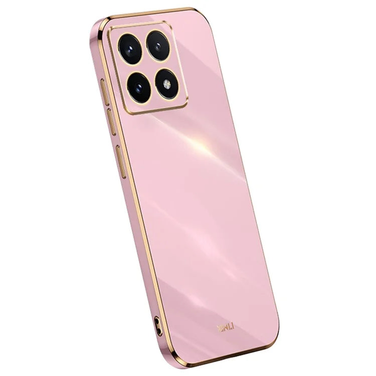 XINLI For Xiaomi 14T Pro Case TPU Phone Cover with Electroplating Frame