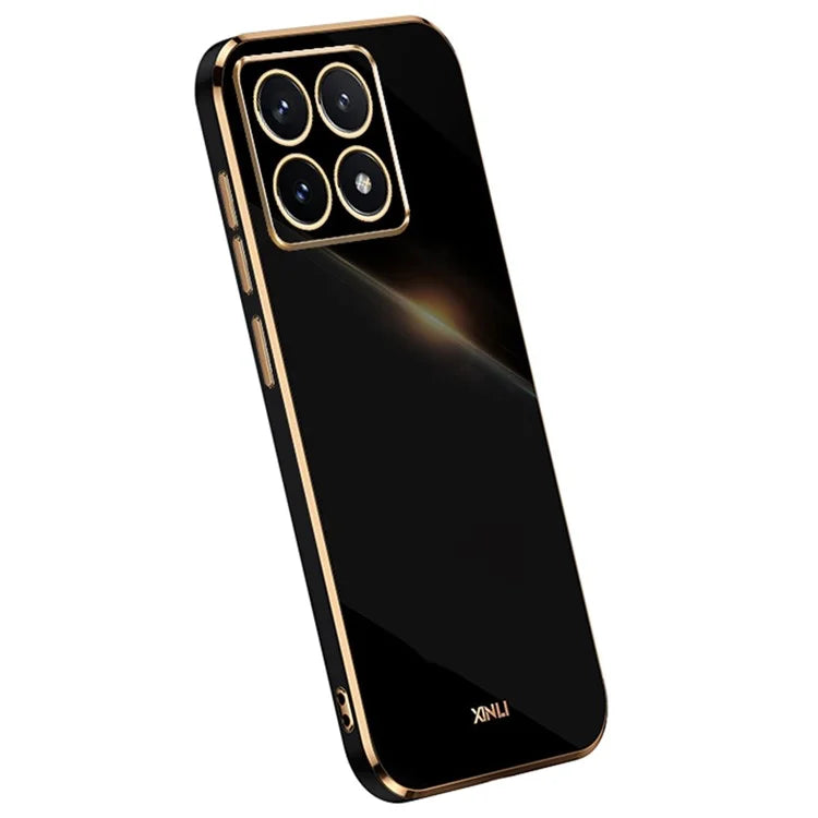 XINLI For Xiaomi 14T Pro Case TPU Phone Cover with Electroplating Frame